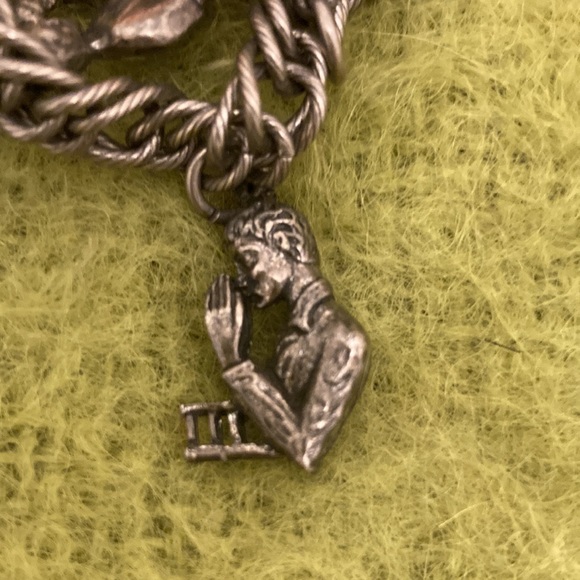 Vintage (Mid-Century) Pewter 10 Commandments Charm Bracelet - Picture 5 of 14